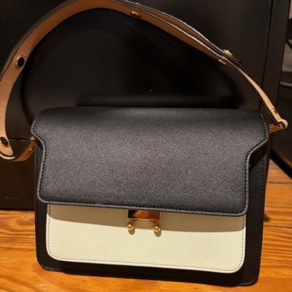 Marni Medium Trunk Bag in Tri-color Saffiano Calf Leather